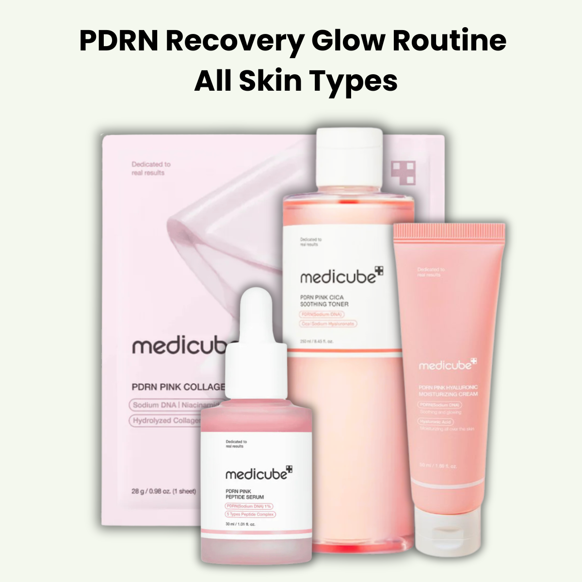 Medicube PDRN recovery routine Korean skincare set